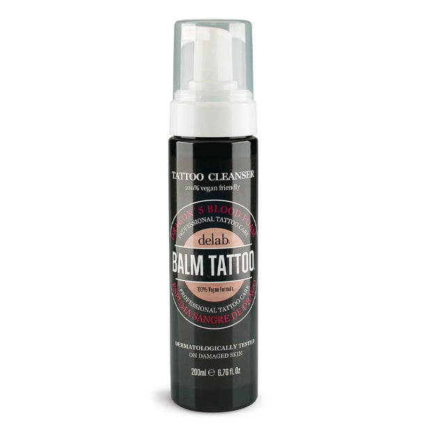 Balm Tattoo Cleansing Foam 200ml – Gentle tattoo cleanser in a convenient foam bottle, designed for effective cleaning and hydration of fresh tattoos.