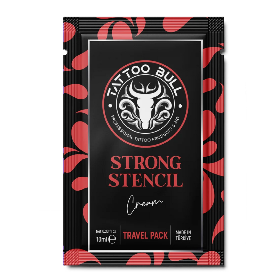 Image of Bull Strong Premium Stencil Cream Sachette from Maple Tattoo Supply - a high-quality stencil cream in a sachette designed for precise and durable tattoo stencils.
